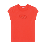(W) Diesel T-Angie Peekaboo Logo T-Shirt Red