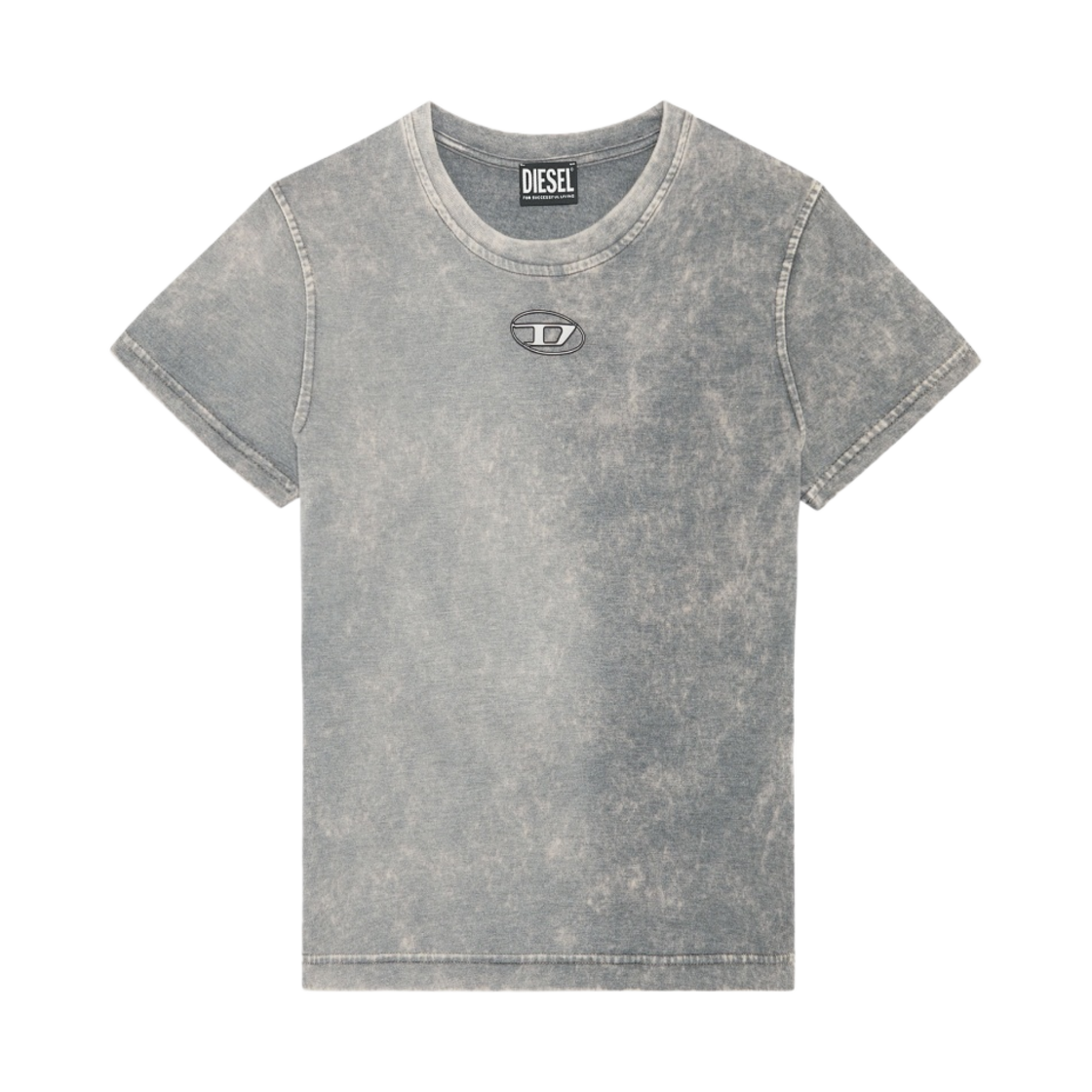 (W) 디젤 T-슬리-G3 로고 선 블리치드 티셔츠((W) Dieser T-Sli-G3 Sun-Bleached T-Shirt with Logo Grey) - 1