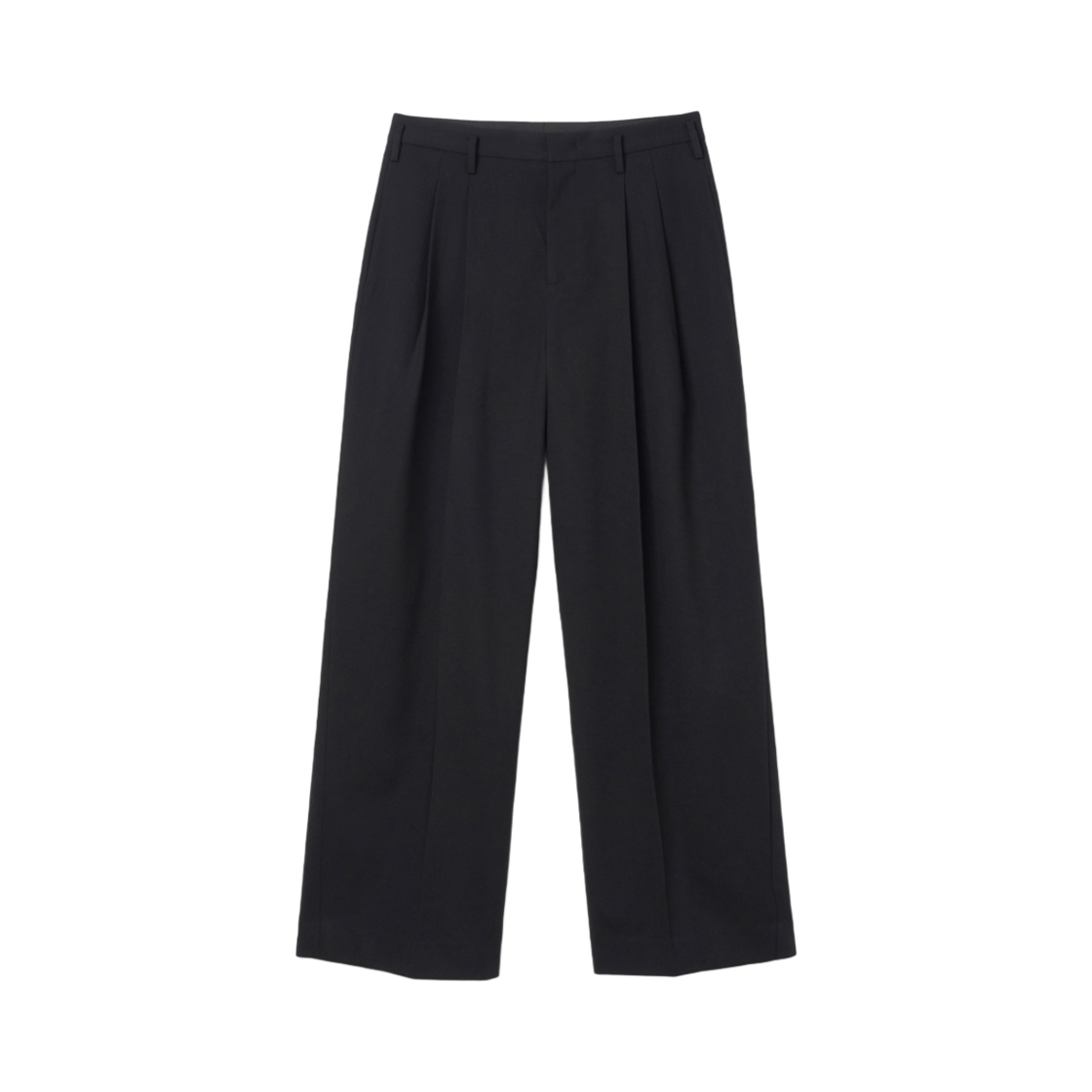 노클 리드 울 슬랙스 블랙(Nocle Reed Wool Slacks Black)