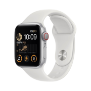 Apple Watch SE 40mm Cellular Silver Aluminum Case with Sport Band White (Korean Ver.)