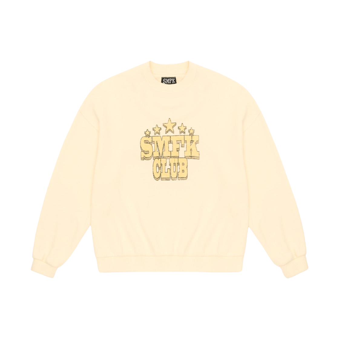 (W) 에스엠에프케이 컴퍼스 컬리지 빈티지 오버사이즈 후드 크림((W) SMFK Compass College Vintage Oversize Hoodie Cream) - 1