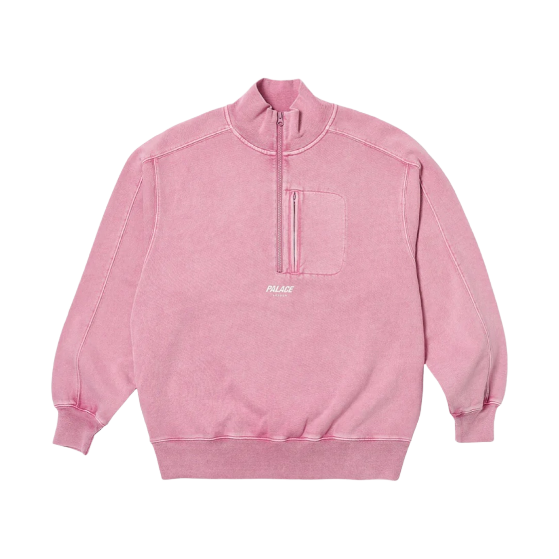 팔라스 워시드 테리 1/2 집 퍼넬 울트라 모브 - 23SS(Palace Washed Terry 1/2 Zip Funnel Ultra Mauve - 23SS) - 1