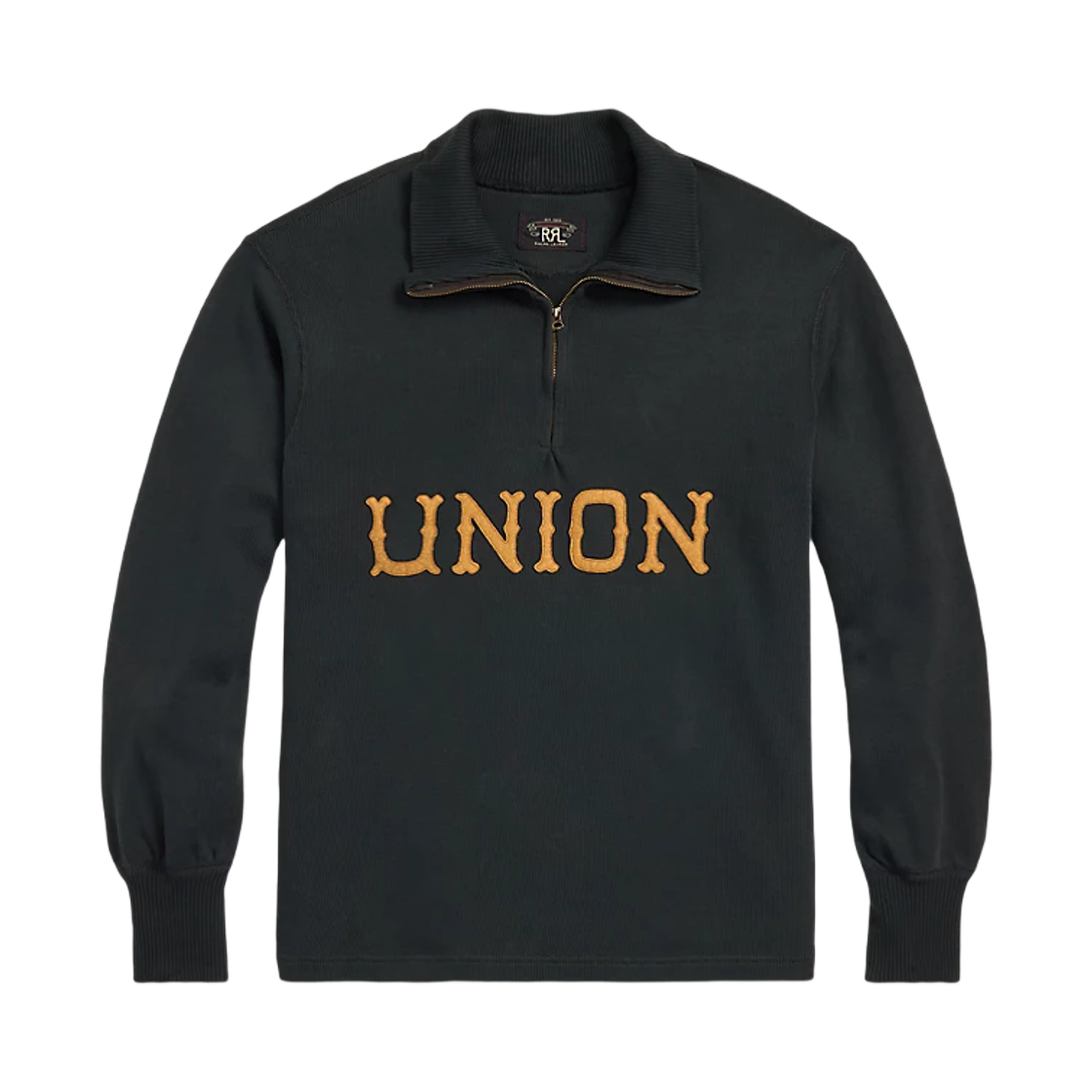 더블알엘 아플리케 저지 쿼터 집 풀오버 페이디드 블랙(Double RL Applique Jersey Quarter Zip Pullover Faded Black)