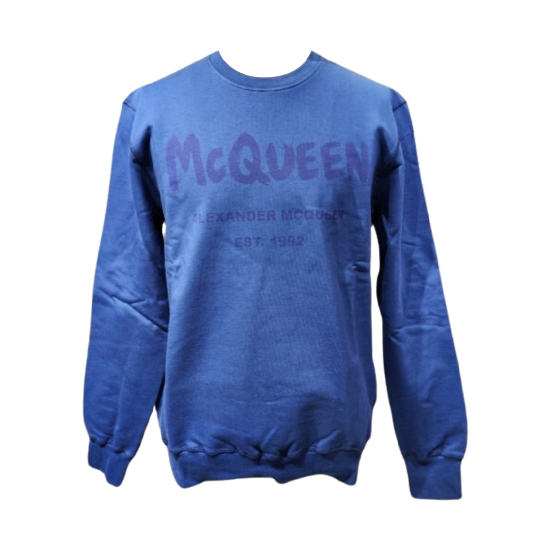 688713QVZ810943 Alexander McQueen Graffiti Sweatshirt Blue