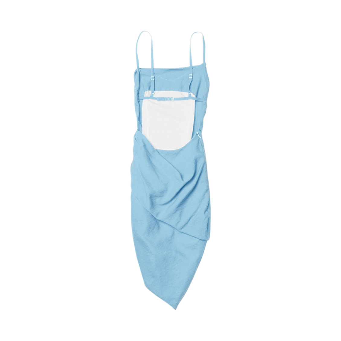 (W) 자크뮈스 라 로브 로브 어시메트릭 드레이프 미니 드레스 라이트 블루((W) Jacquemus La Robe Saudade Asymmetric Draped Mini Dress Light Blue) - 2