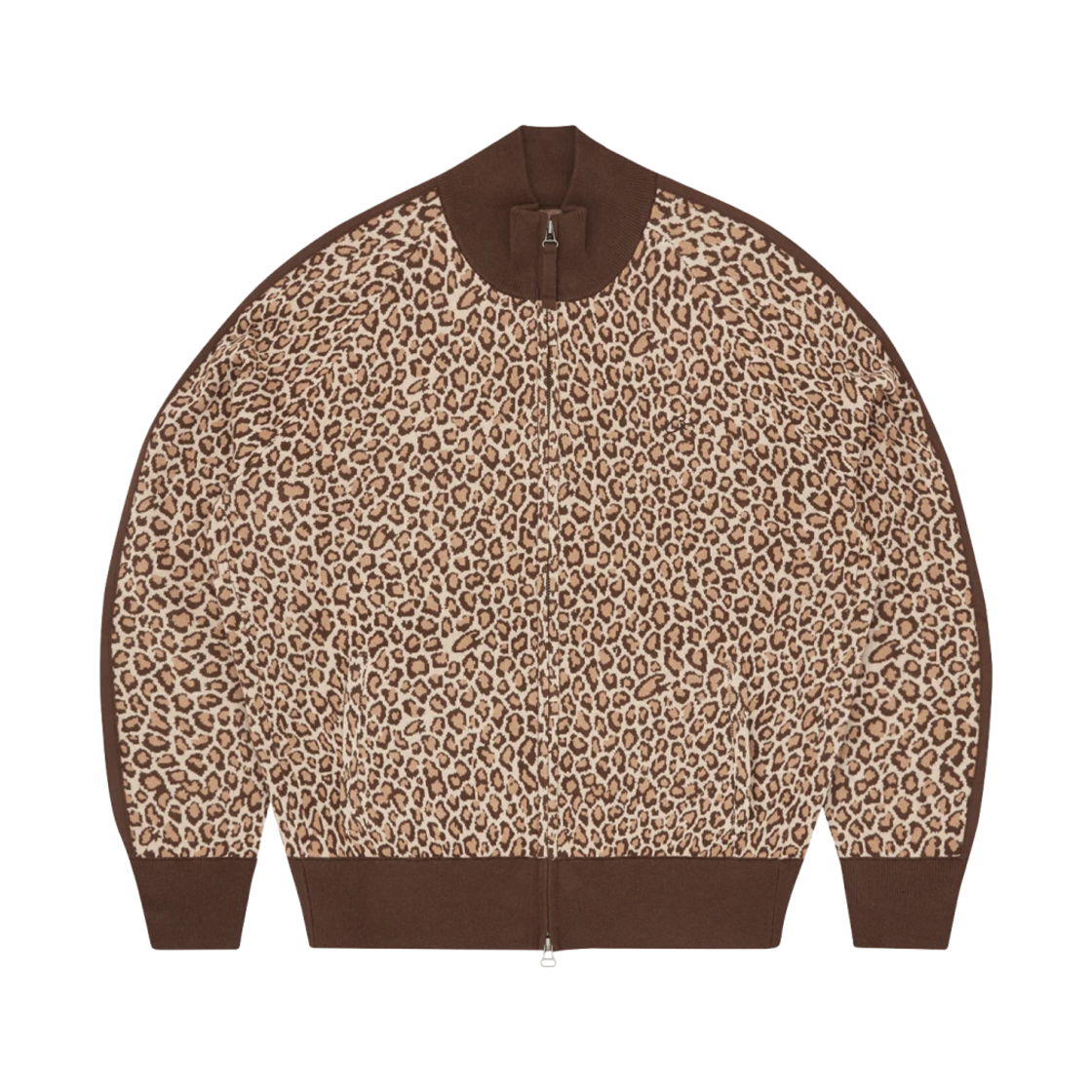 코르테이즈 VVS 레오파드 자카드 니트 집업 브라운(Corteiz VVS Leopard Jacquard Knit Zip Up Brown)