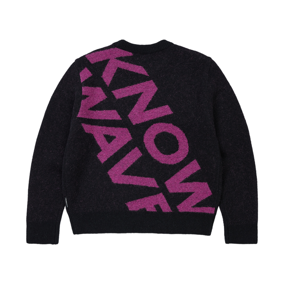KNT008mBK Knowwave Mohair Jacquard Sweater Black