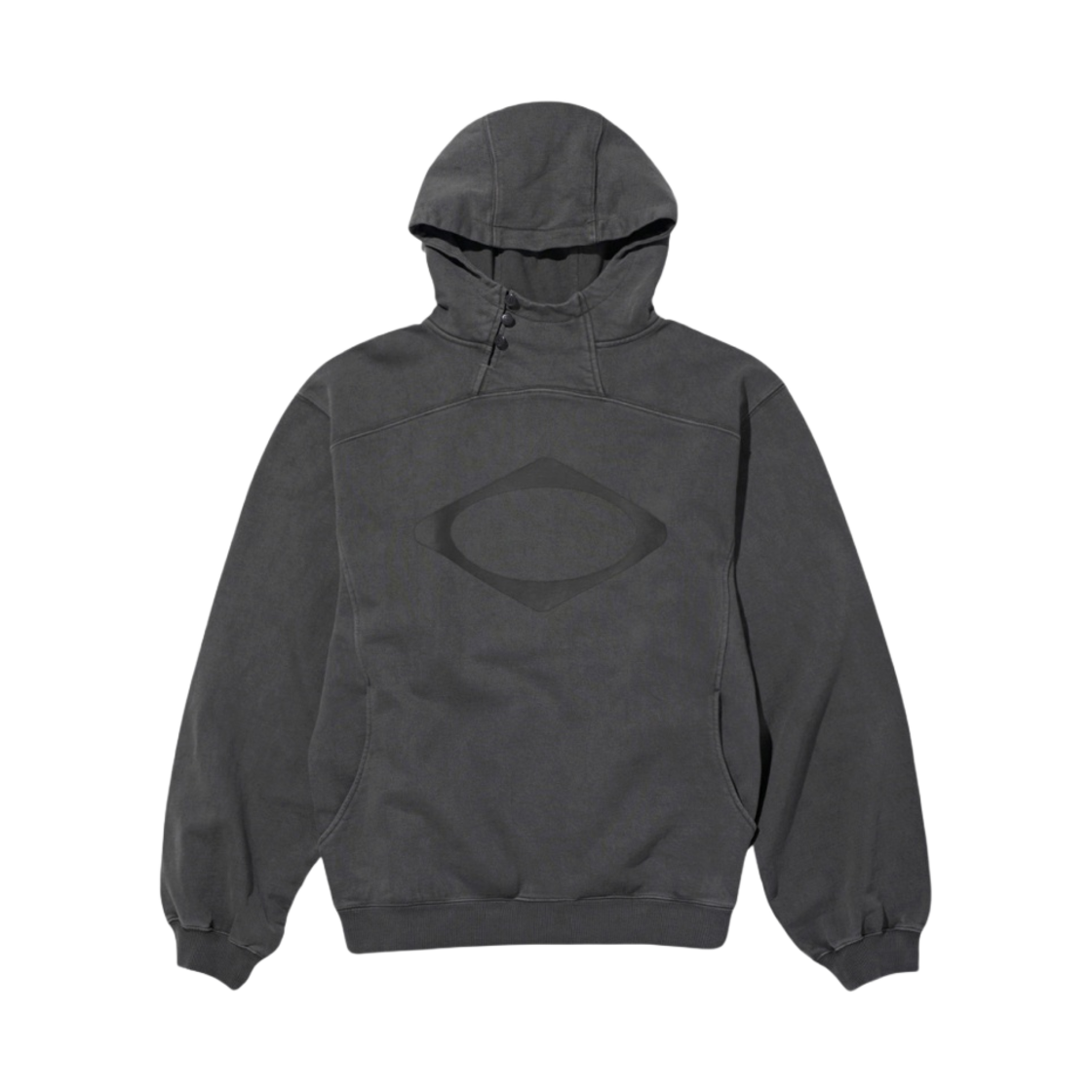 MF23FWHD01 (W) Mischief Rhombus Side Button Up Hoodie Washed Charcoal