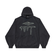 Balenciaga 3B Liquified Large Fit Hoodie Black Grey
