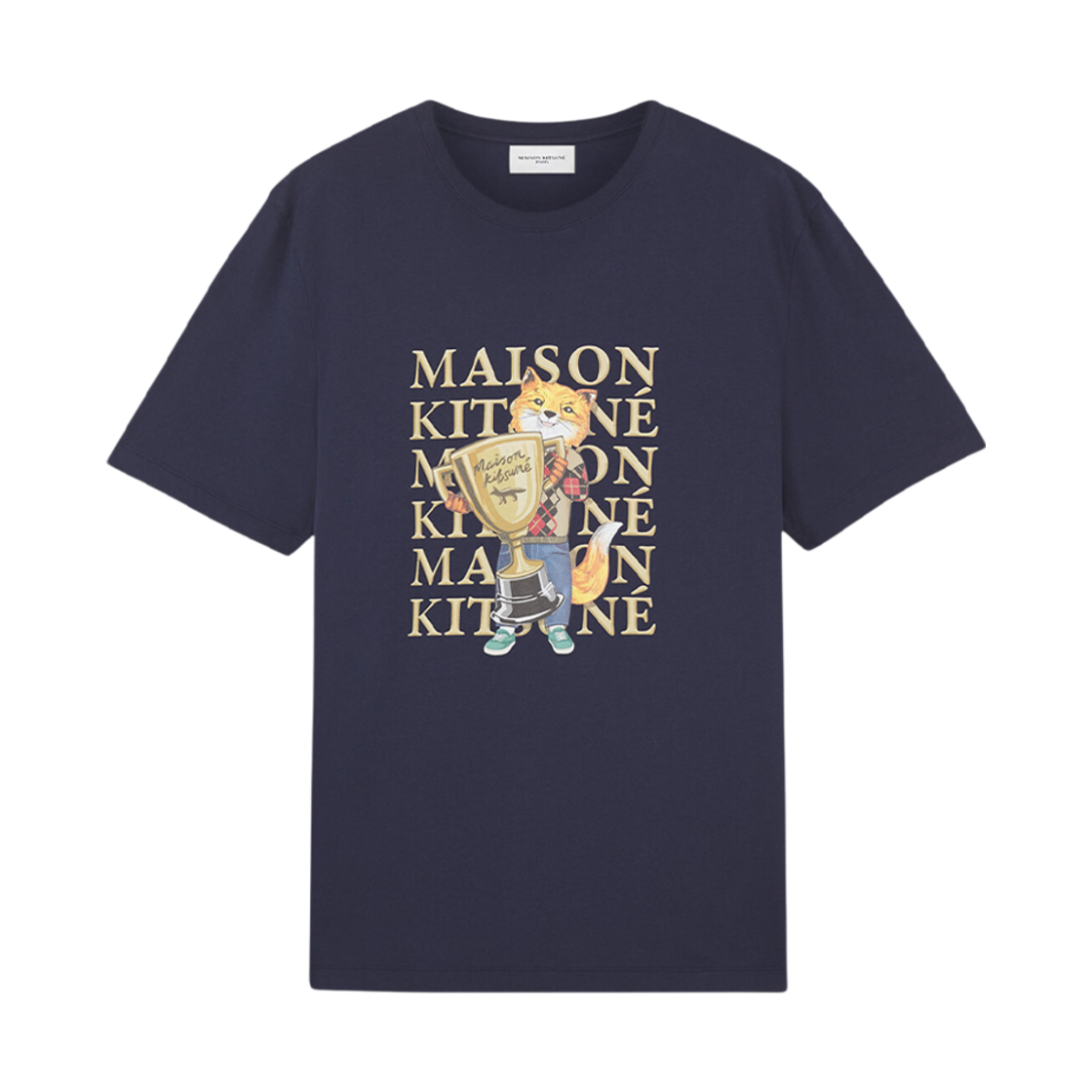 LM00123KJ0008-P480 Maison Kitsune Fox Champion Regular T-Shirt Navy