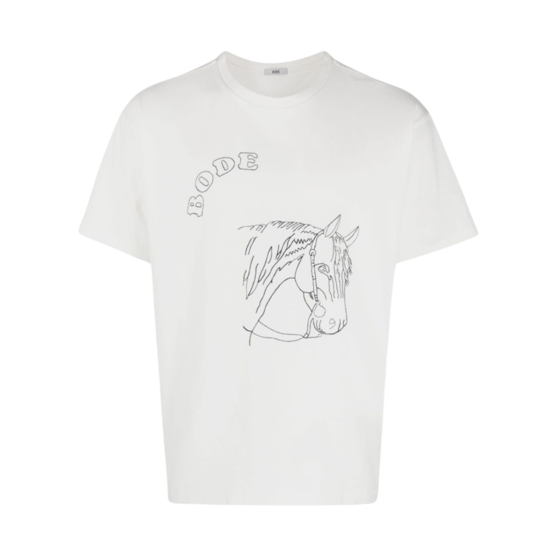 보디 자수 포니 티셔츠 크림(Bode Embroidered Pony T-Shirt Cream)