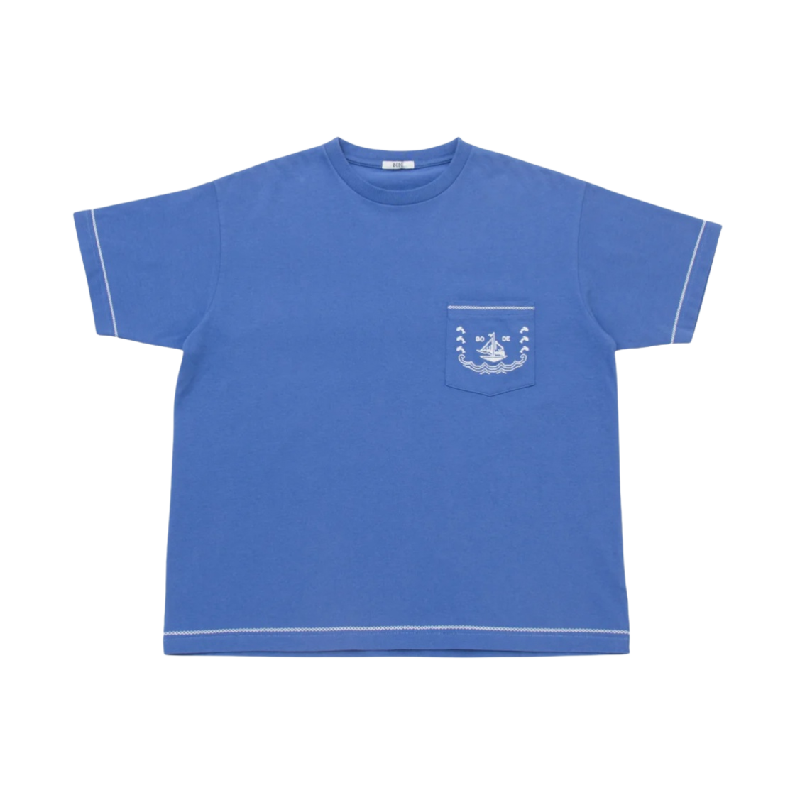 보디 세일보트 포켓 티셔츠 블루(Bode Sailboat Pocket T-Shirt Blue)