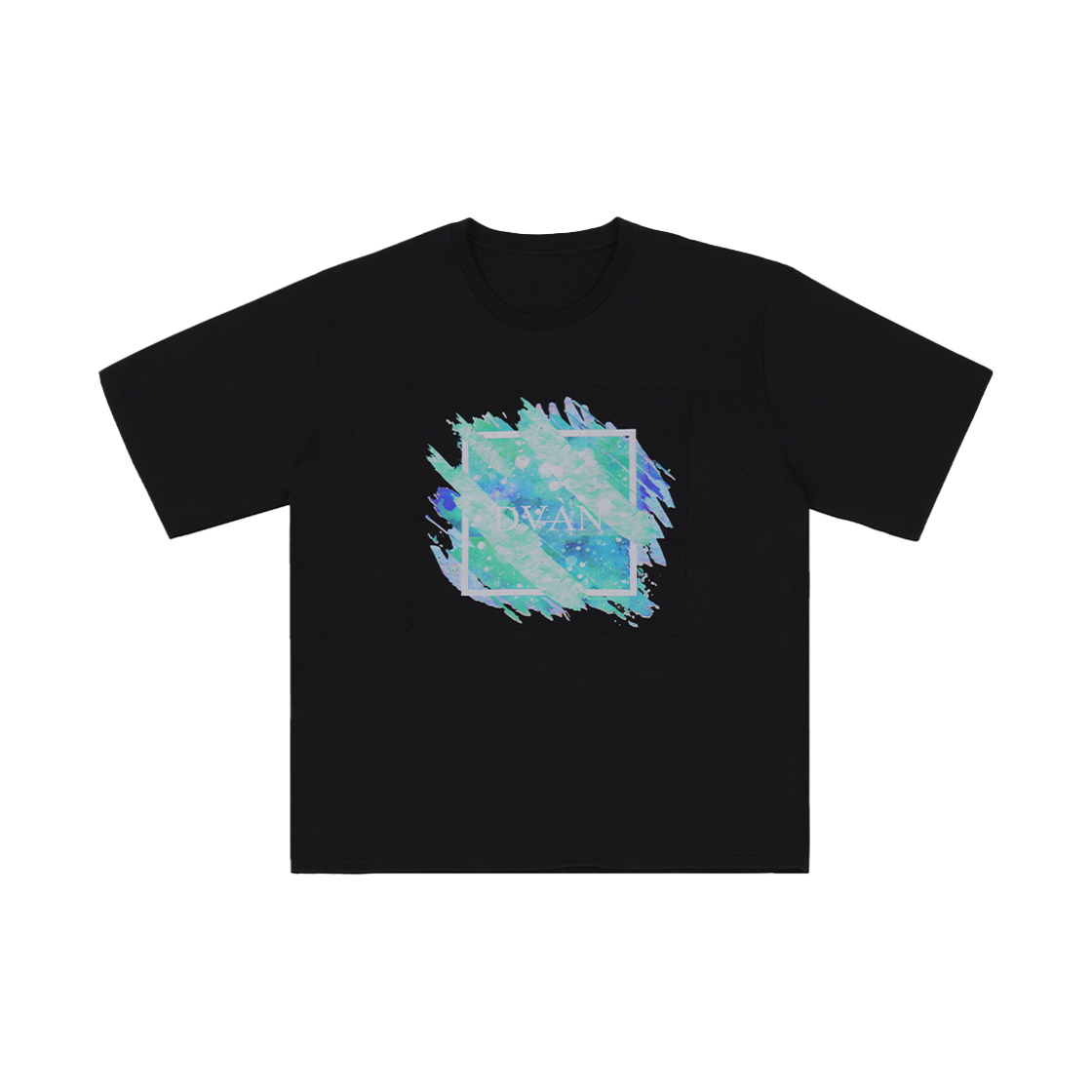 드반 블루 페인트 박스 티셔츠 블랙(DVAN Blue Paint Box T-Shirt Black)