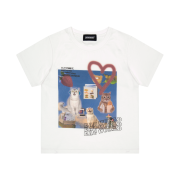 Dominant Cat World Crop Tee White