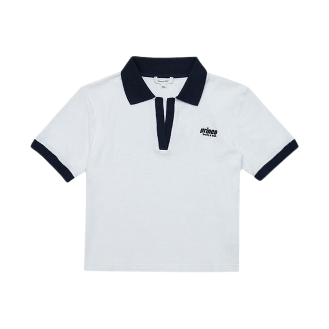 PO521NA (W) Sporty & Rich Prince Sponge Polo White Navy