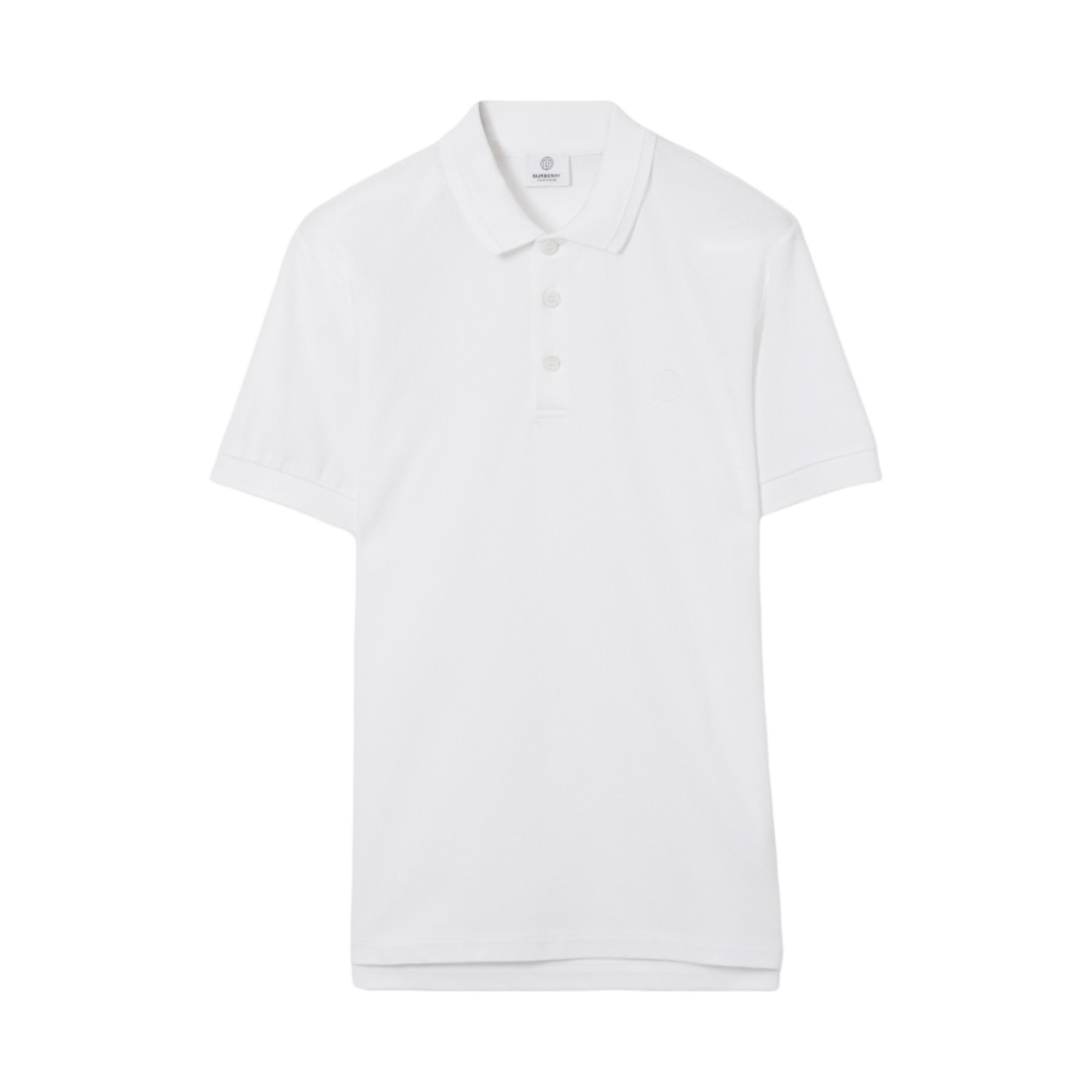 버버리 모노그램 모티프 코튼 피케 폴로 셔츠 화이트(Burberry Monogram Motif Cotton Pique Polo Shirt White) - 1