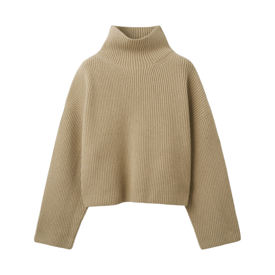 (W) 토템 울 야크 립 니트 피넛 버터 멜란지((W) Toteme Wool Yak Rib Knit Peanut Butter Melange) - 1