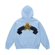 Supreme Crest Zip Up Hooded Sweatshirt Light Blue - 25SS