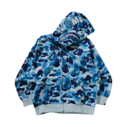 BAPE ABC Camo Rayon Relaxed Fit Shark Full Zip Hoodie Blue
