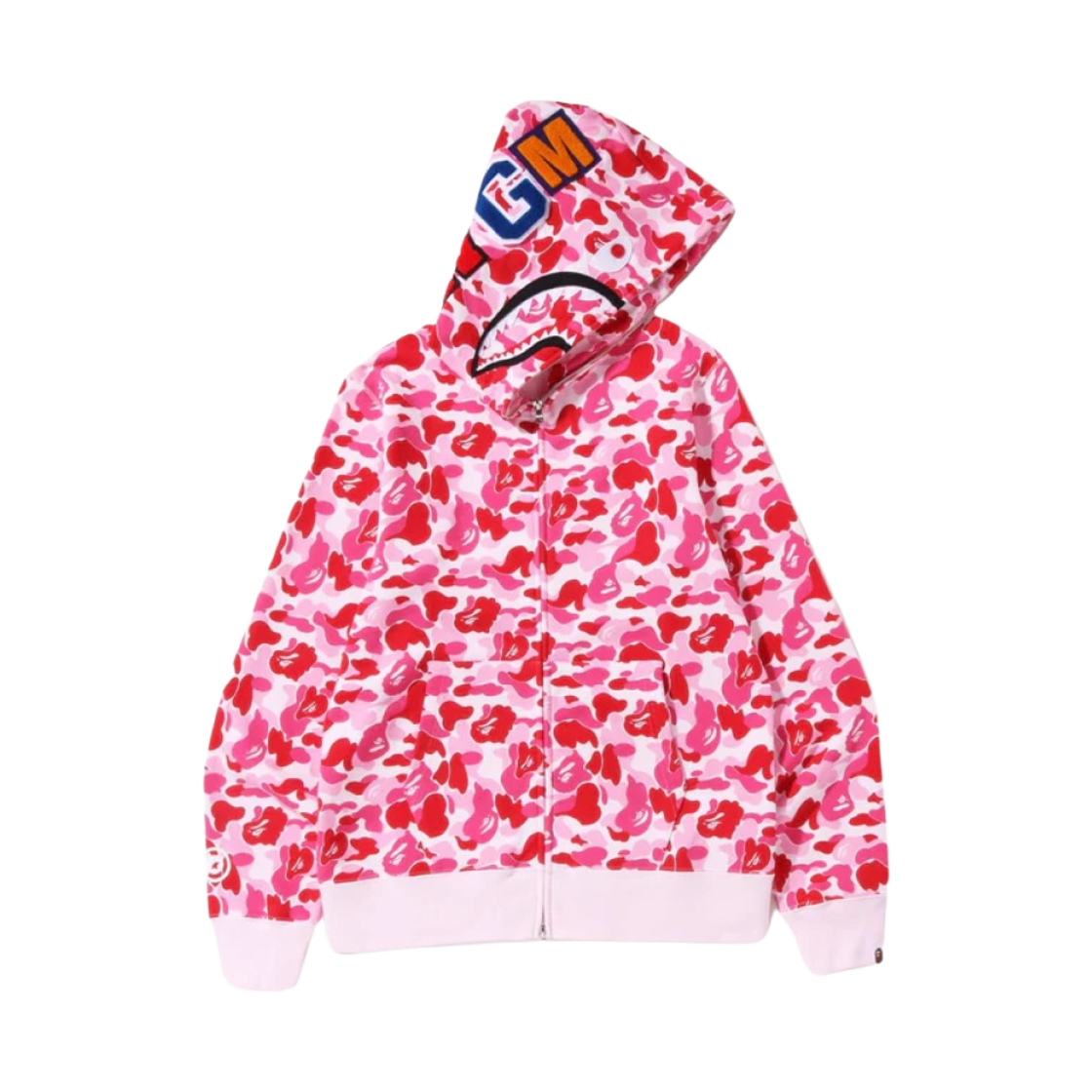 베이프 ABC 카모 샤크 풀 집 후드 핑크(BAPE ABC Camo Shark Full Zip Hoodie Pink)
