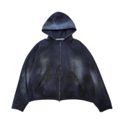 Undermycar Silent Saints in Multi Iron Cross Zipped Hoodie Purple - 25SS