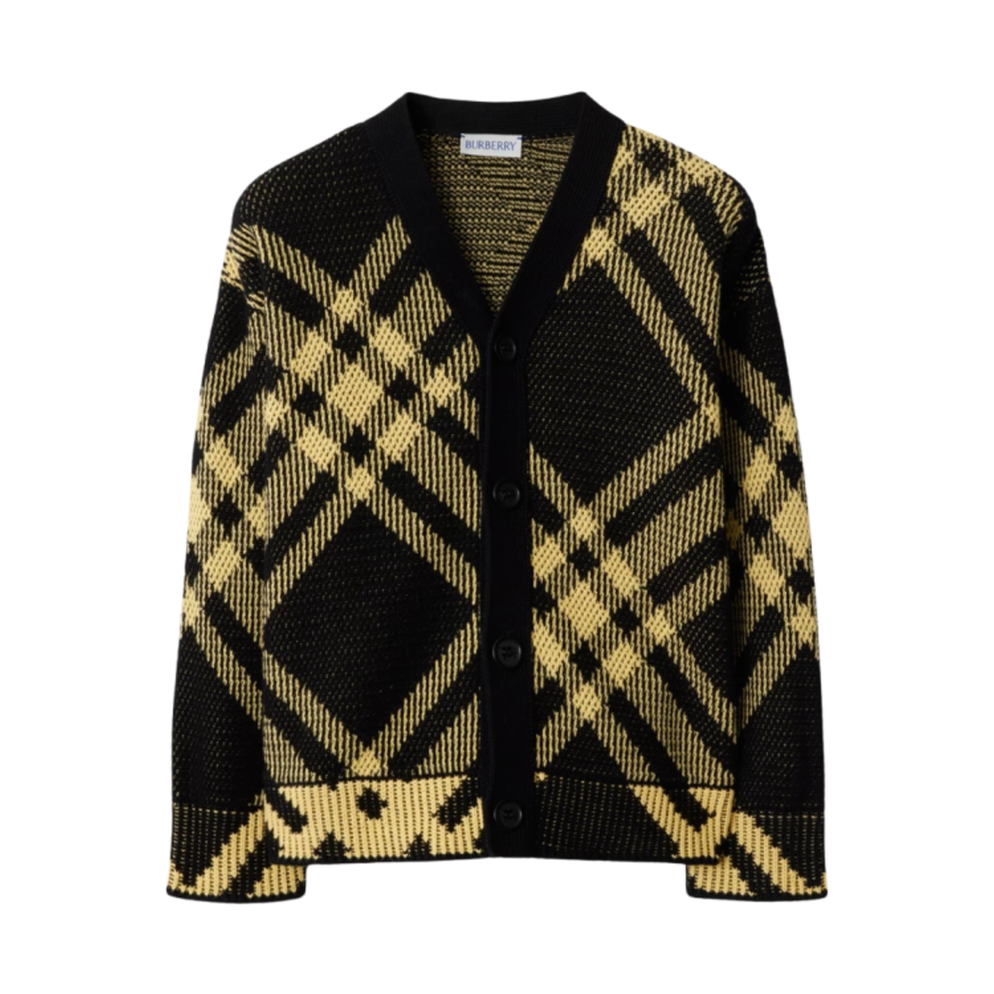 (키즈) 버버리 체크 코튼 메쉬 가디건 옐로우((Kids) Burberry Check Cotton Mesh Cardigan Yellow)