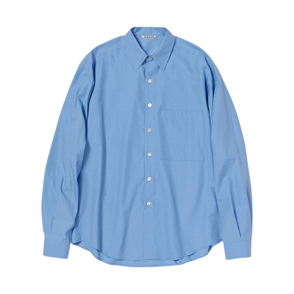 S02TN Auralee Washed Finx Twill Big Shirt Blue