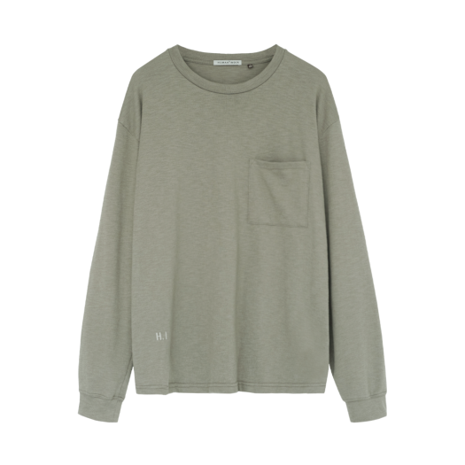 HM5TTL2901G6 Polyteru Human Index Human Pocket Long Sleeve Khaki Beige