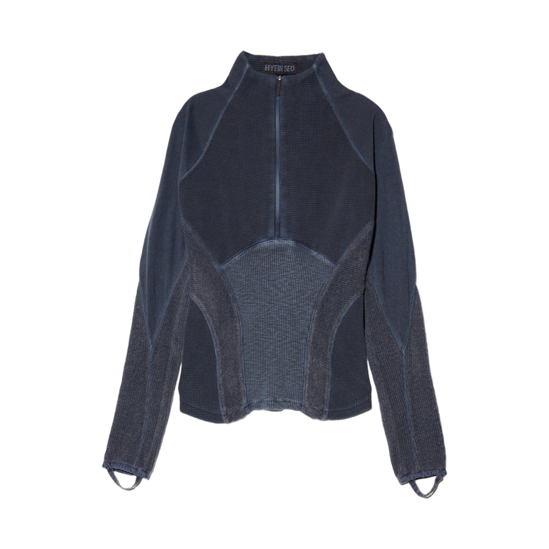 (W) 혜인 서 하프 집 래글런 애쉬 블루((W) Hyein Seo Half-Zip Raglan Ash Blue)