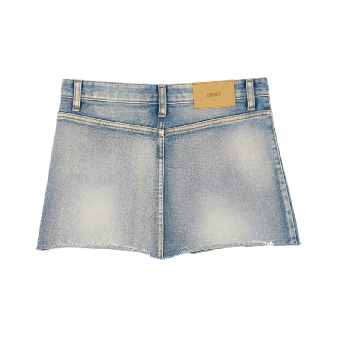 (W) 다이닛 포켓 빈티지 데님 미니 스커트 라이트 블루((W) Deinet Pocket Vintage Denim Mini Skirt in Light Blue)