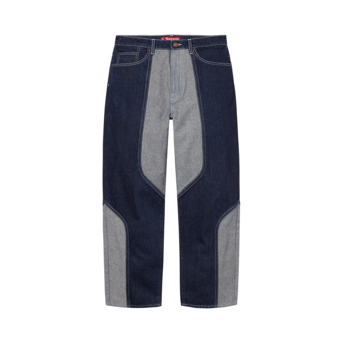 슈프림 투톤 패널드 배기 진 블루 - 24FW(Supreme 2-Tone Paneled Baggy Jean Blue - 24FW)