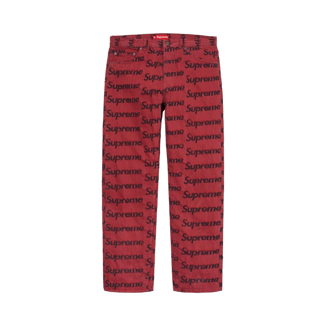 슈프림 프레이드 로고 레귤러 진 레드 - 21SS