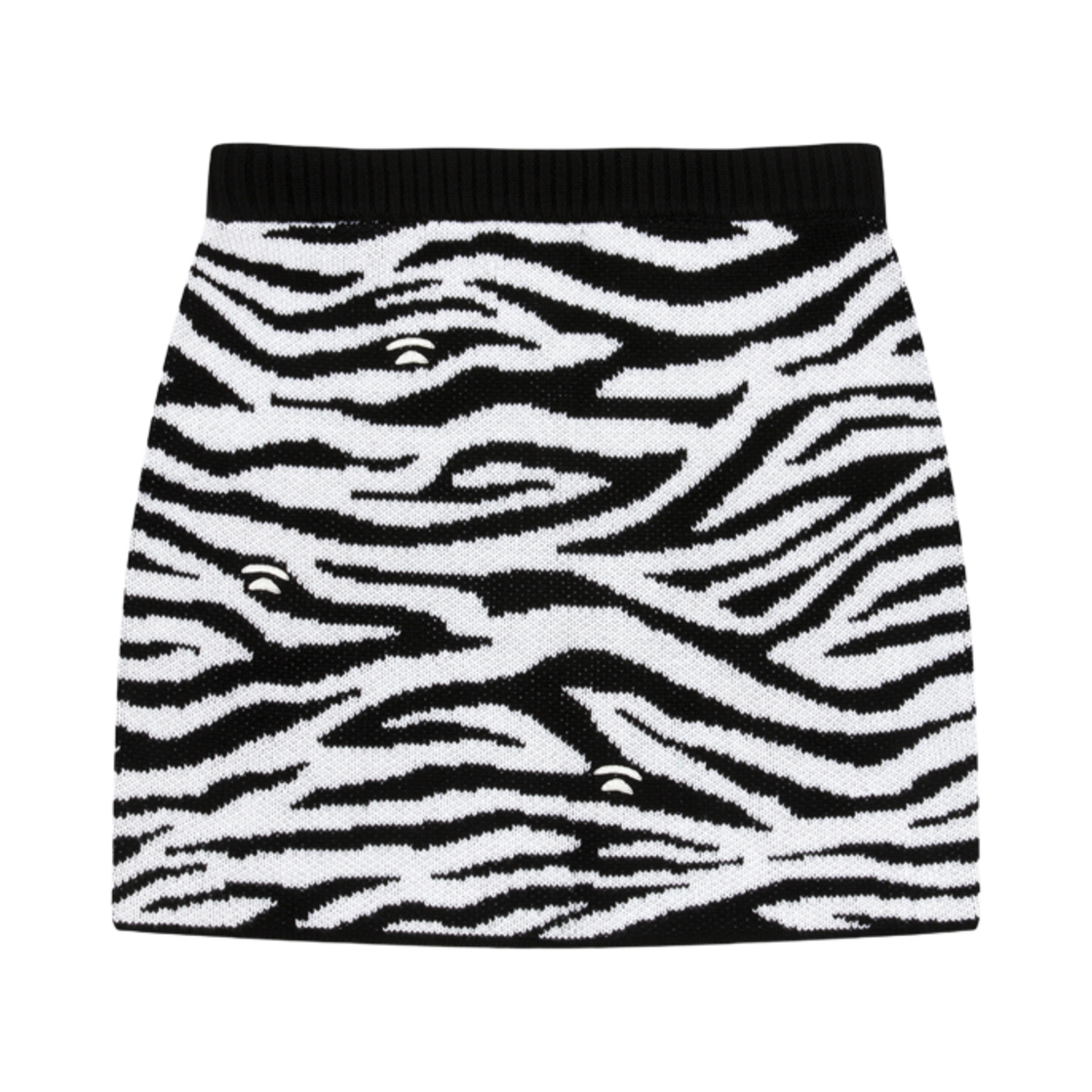 (W) 베이프 지브라 패턴 니트 스커트 블랙((W) BAPE Zebra Pattern Knit Skirt Black) - 2