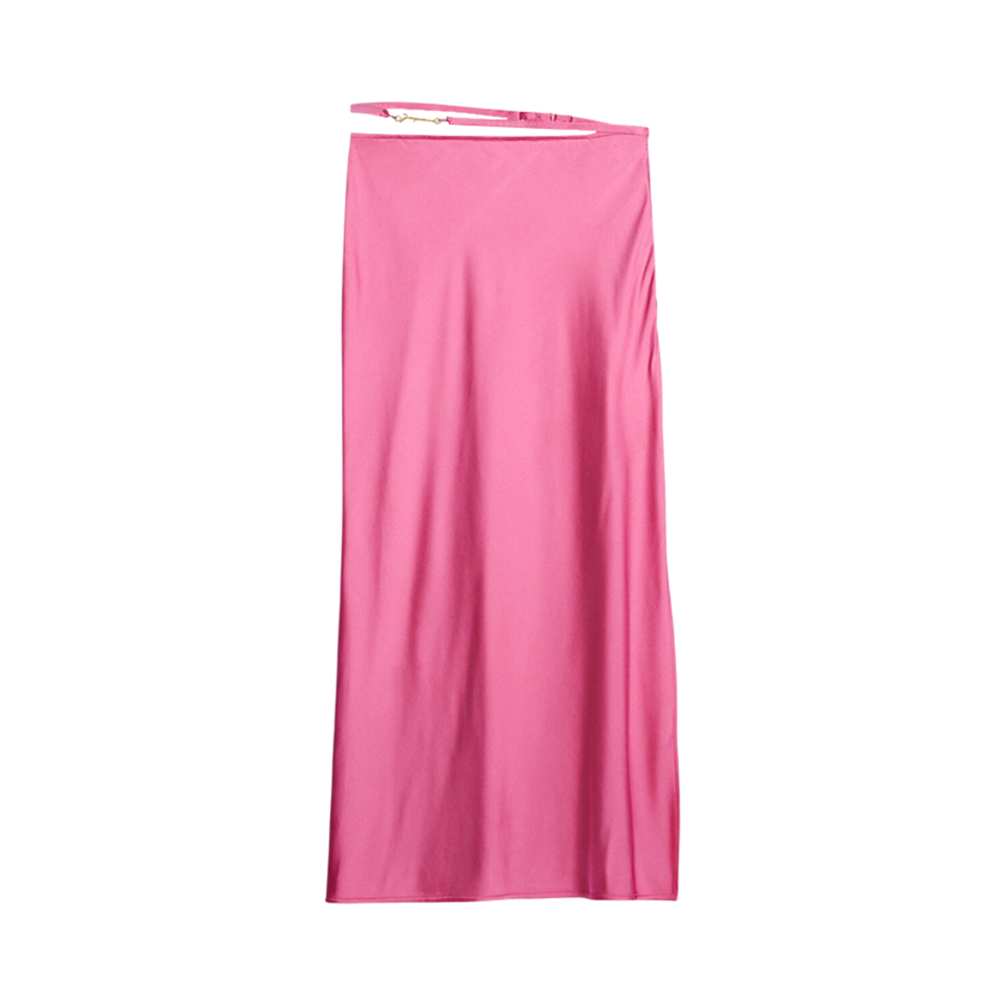 (W) 자크뮈스 라 쥬프 노트 사틴 미디 스커트 핑크((W) Jacquemus La Jupe Notte Satin Midi Skirt Pink) - 1