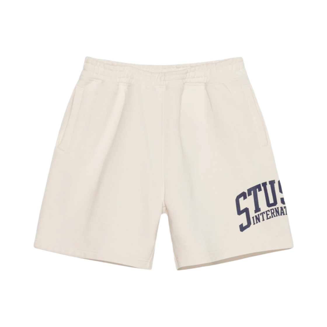 112318 Stussy Fleece International Shorts Ivory
