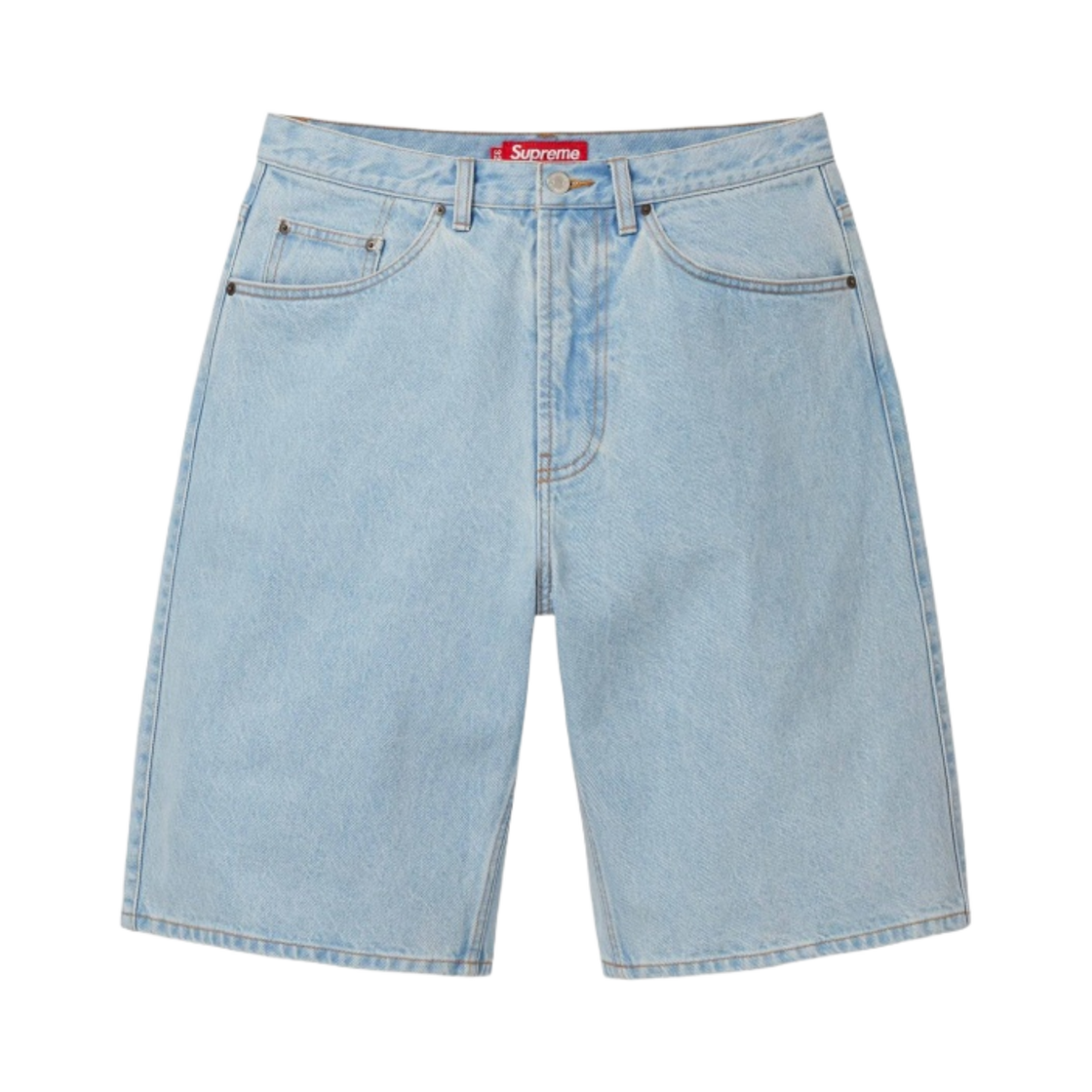 슈프림 배기 데님 쇼츠 워시드 인디고 - 24SS