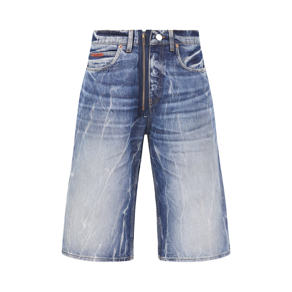 KM5BPASMR08LB Martine Rose Zip Jean Short Blue - 25SS