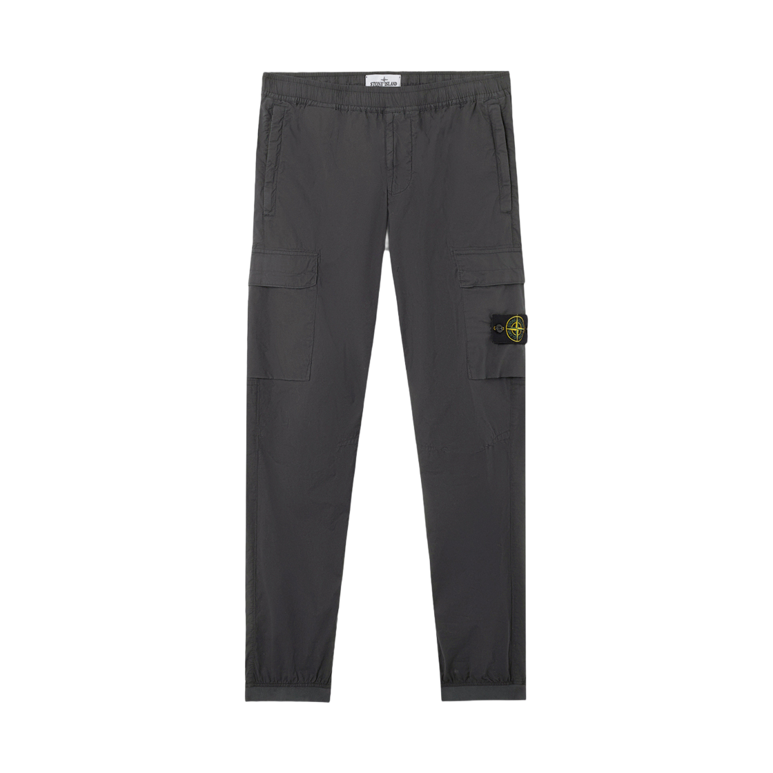 K1S1531000-31S0003-V0065 Stone Island 3100031 Stretch Cotton Tela Paracadute Regular Tapered Fit Cargo Trousers with Zip Pockets Charcoal Grey - 25SS