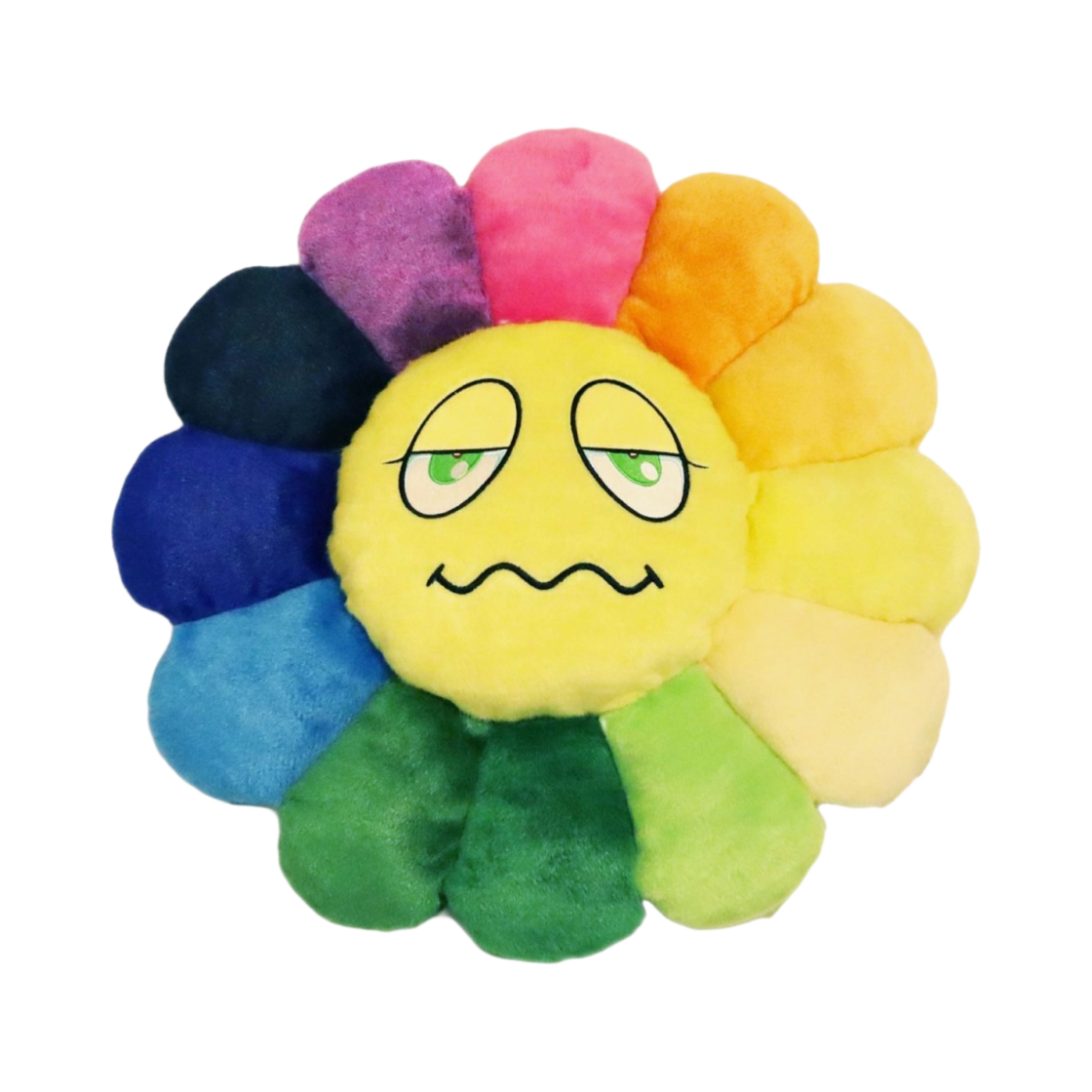 카이카이키키 플라워 이모지 쿠션 컨파운디드 페이스 60cm 레인보우(Kaikai Kiki Flower Emoji Cushion Confounded Face 60cm Rainbow)