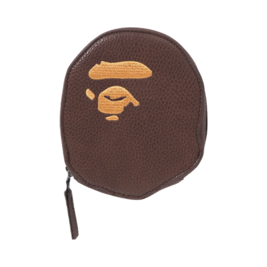 - BAPE Ape Head Coin Case Brown