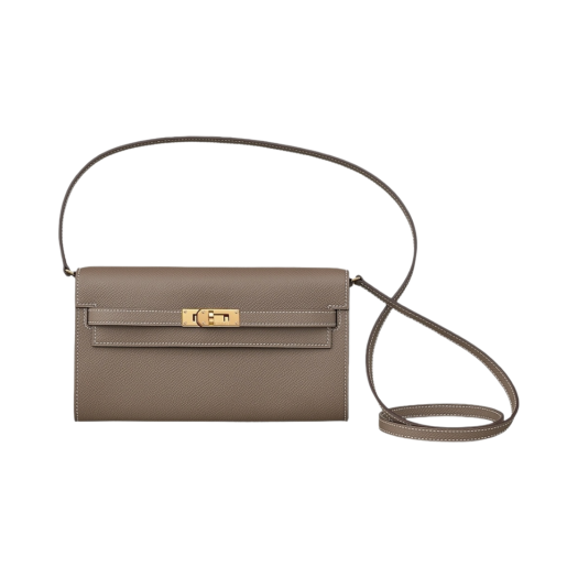 Hermes Kelly Classic To Go Wallet Epsom & Gold Etoupe