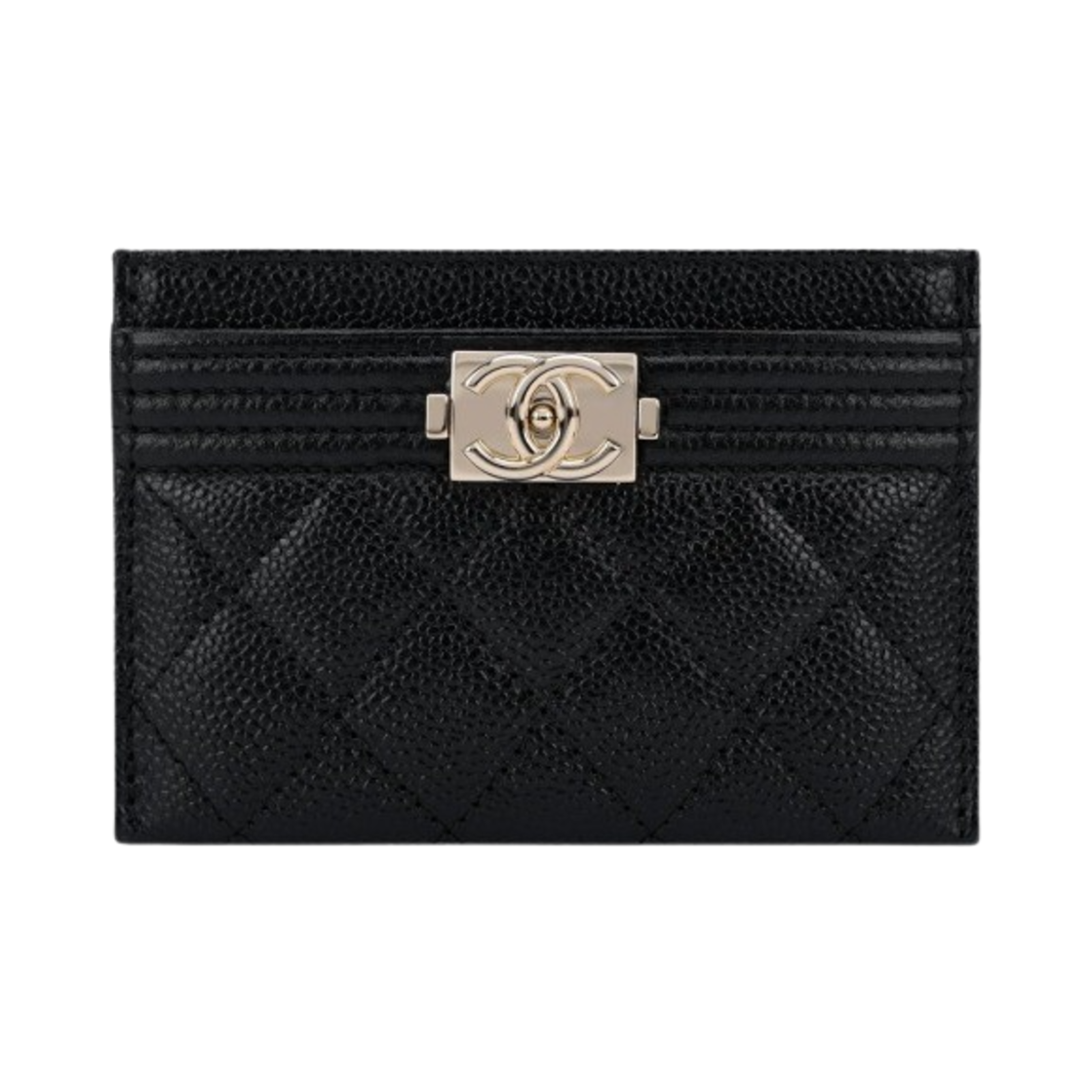 샤넬 보이 샤넬 카드 홀더 그레인드 카프스킨 & 골드 메탈 블랙(Chanel Boy Chanel Card Holder Grained Calfskin & Gold Black)