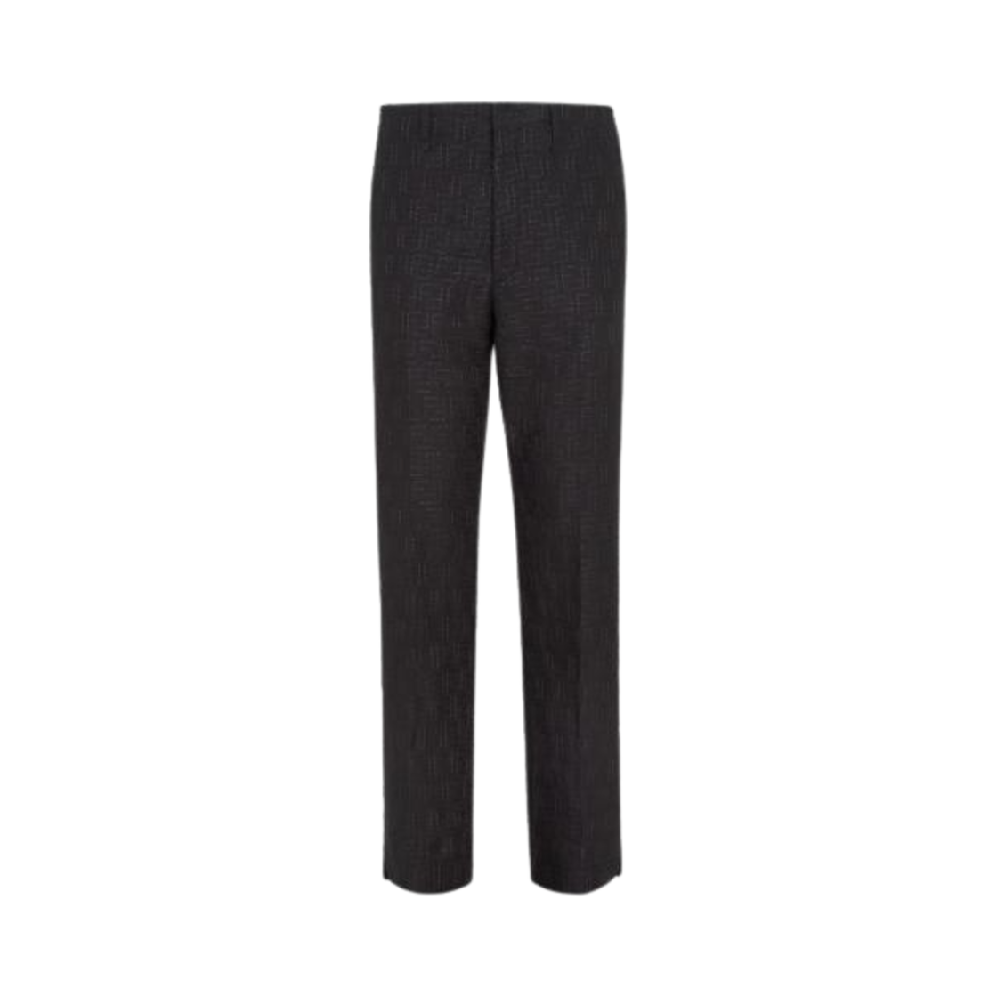 FB1029AU6YF0QA1 Fendi FF Jacquard Linen Pants Black