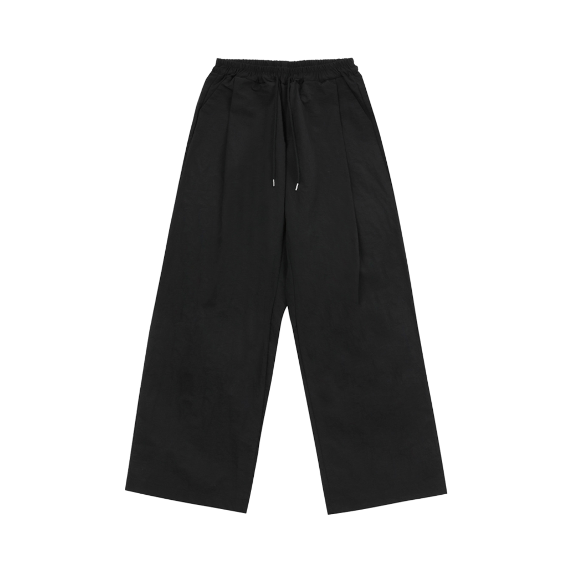 SLO15PT22504BK SLOW RECORD HOUSE Nylon One-Tuck Pants Black