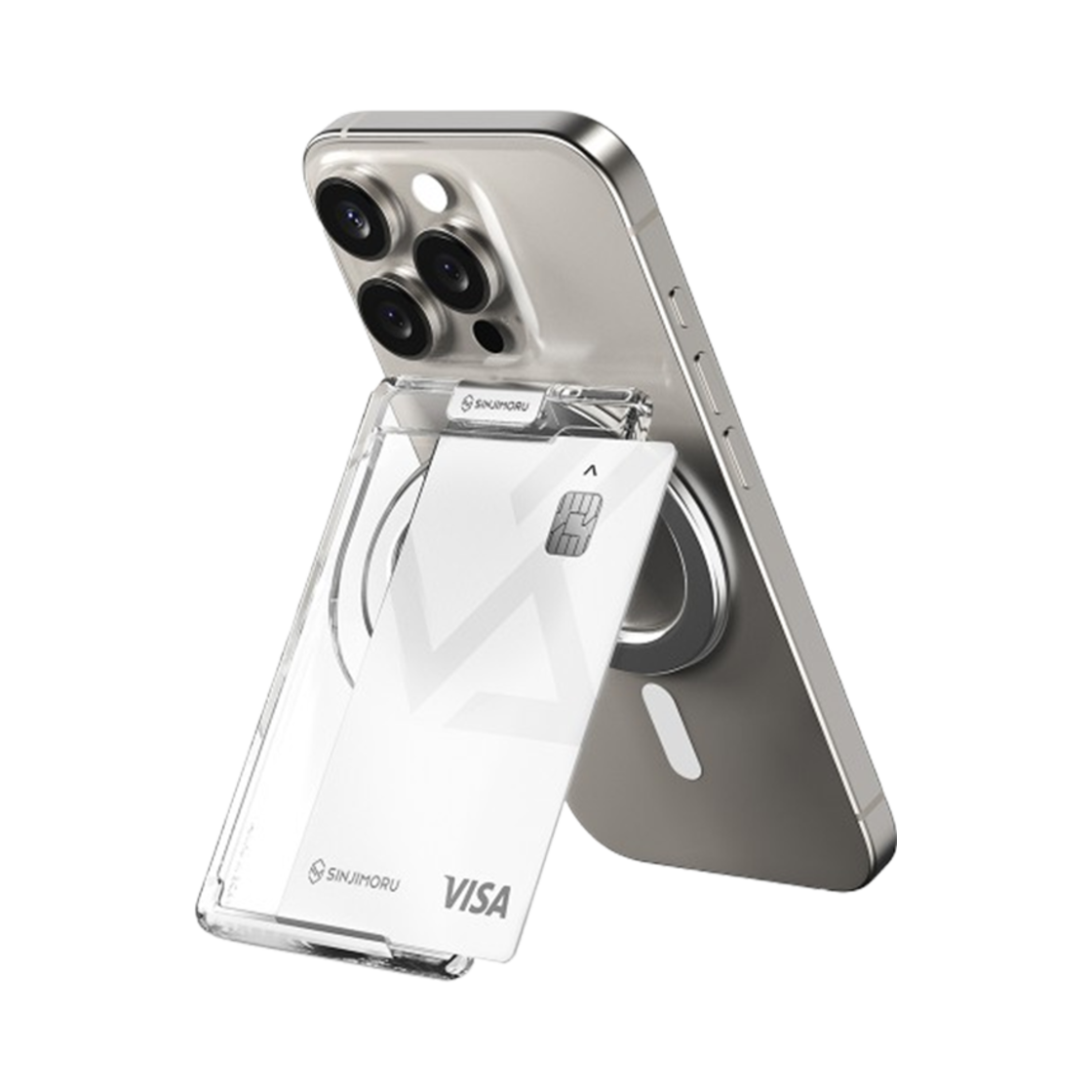 S353600001 SINJIMORU MagSafe Slim Slot Stand Card Holder Clear