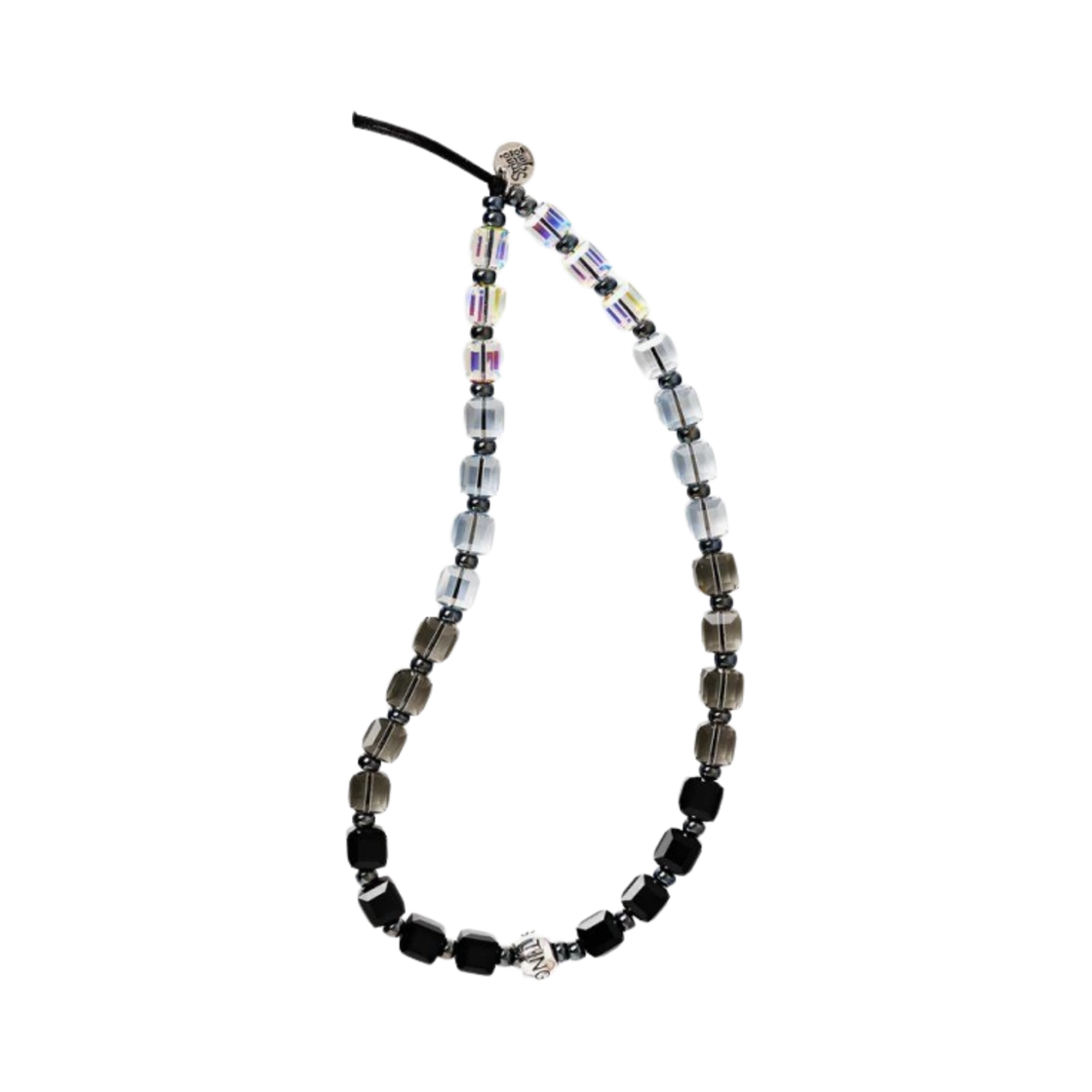 스트링 팅 미드나잇 오일 드립 크리스탈 리스틀릿 폰 스트랩(String Ting Midnight Oil Drip Crystal Wristlet Phone Strap)