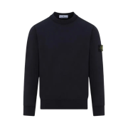 Stone Island 63051 Cotton Fleece Garment Dyed Sweatshirt Navy Blue - 24SS