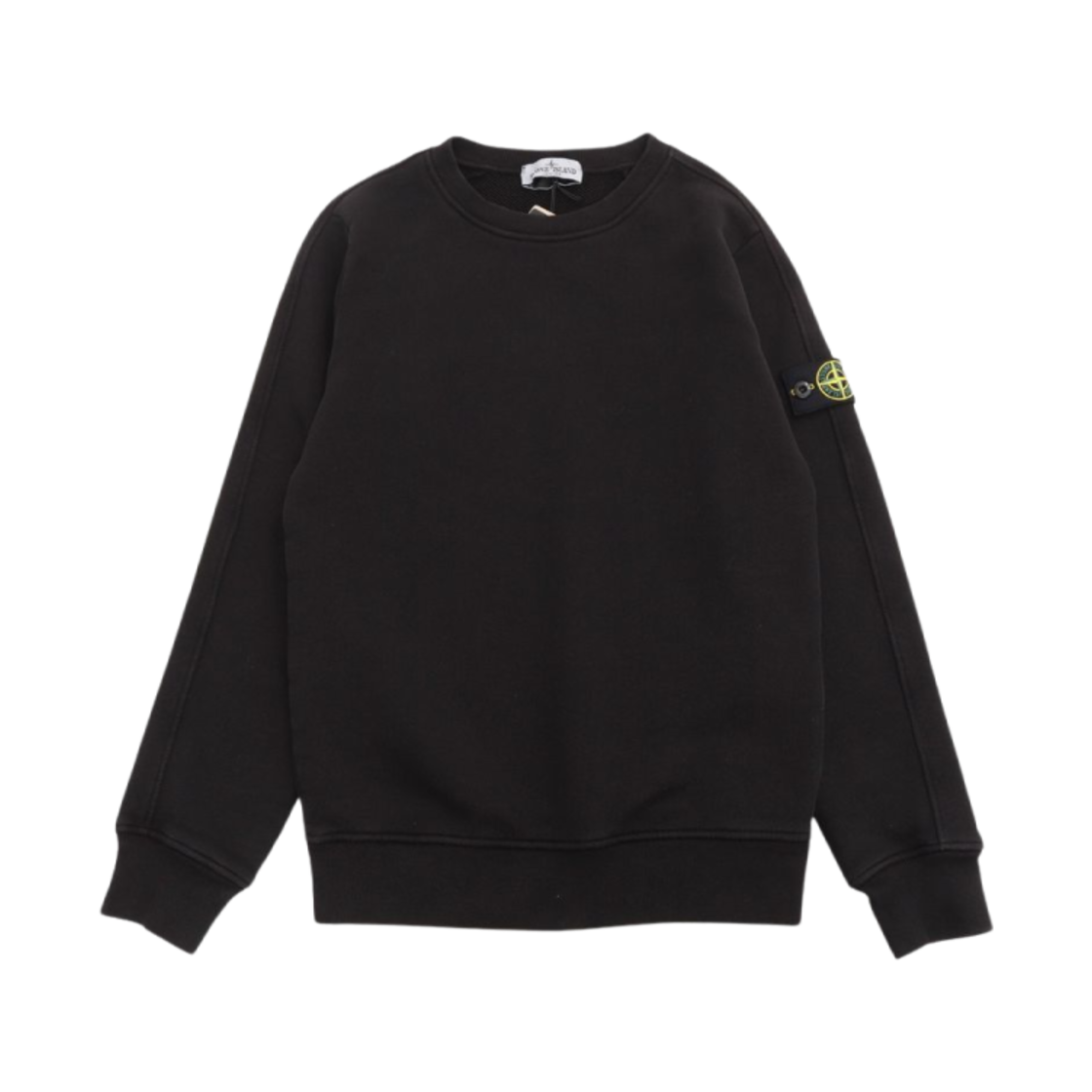 (키즈) 스톤 아일랜드 60441 로고 패치 크루넥 스웨트셔츠 블랙 - 24FW((Kids) Stone Island 60441 Logo Patch Crewneck Sweatshirt Black - 24FW)
