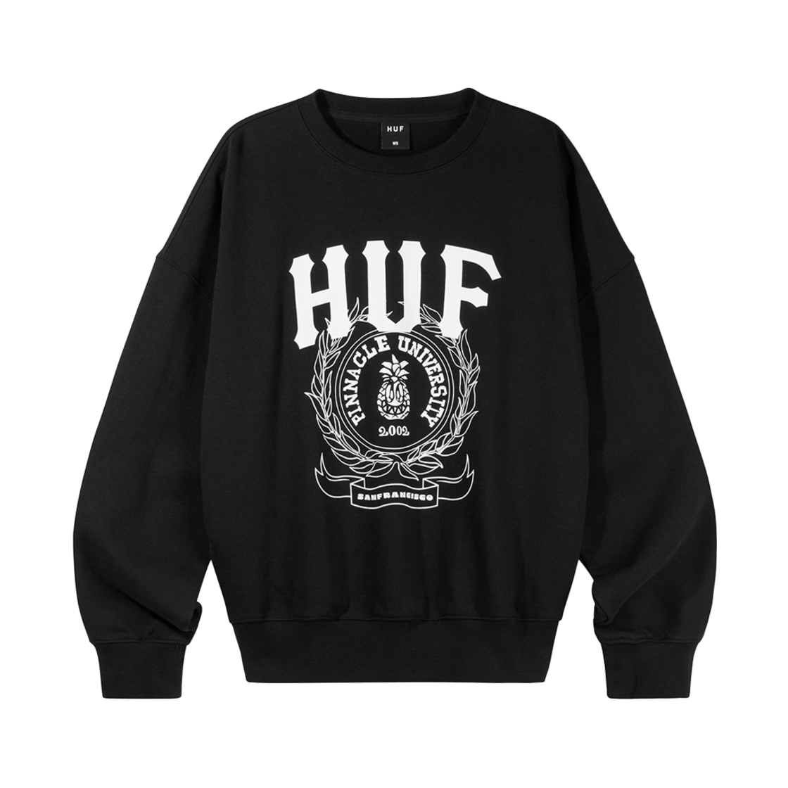 HC3WPMM01BLK HUF X Reddy Pinnacle University Crewneck Women Black