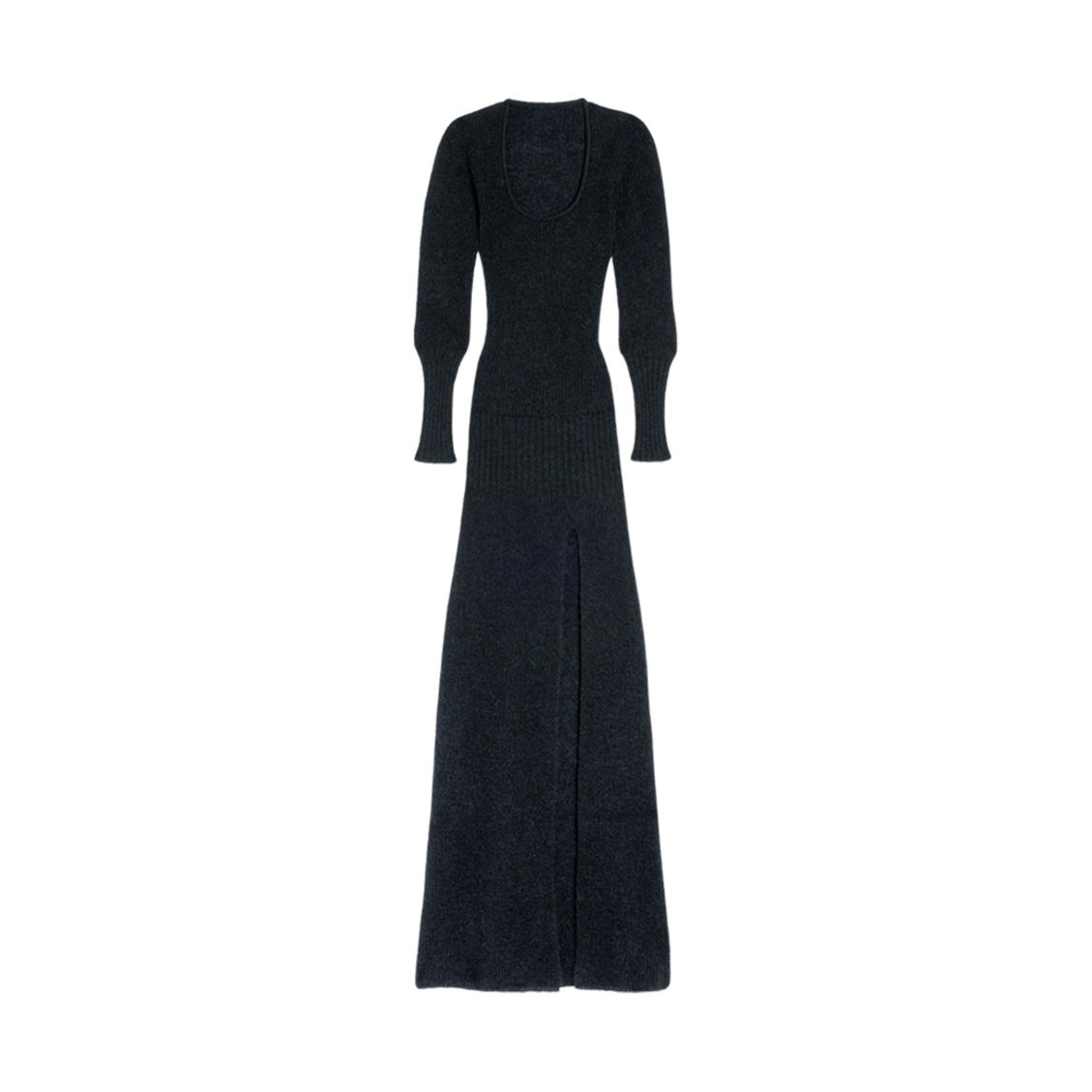 (W) 자크뮈스 라 로브 다오 슬릿 니트 드레스 블랙((W) Jacquemus La Robe Dao Slit Knit Dress Black) - 1